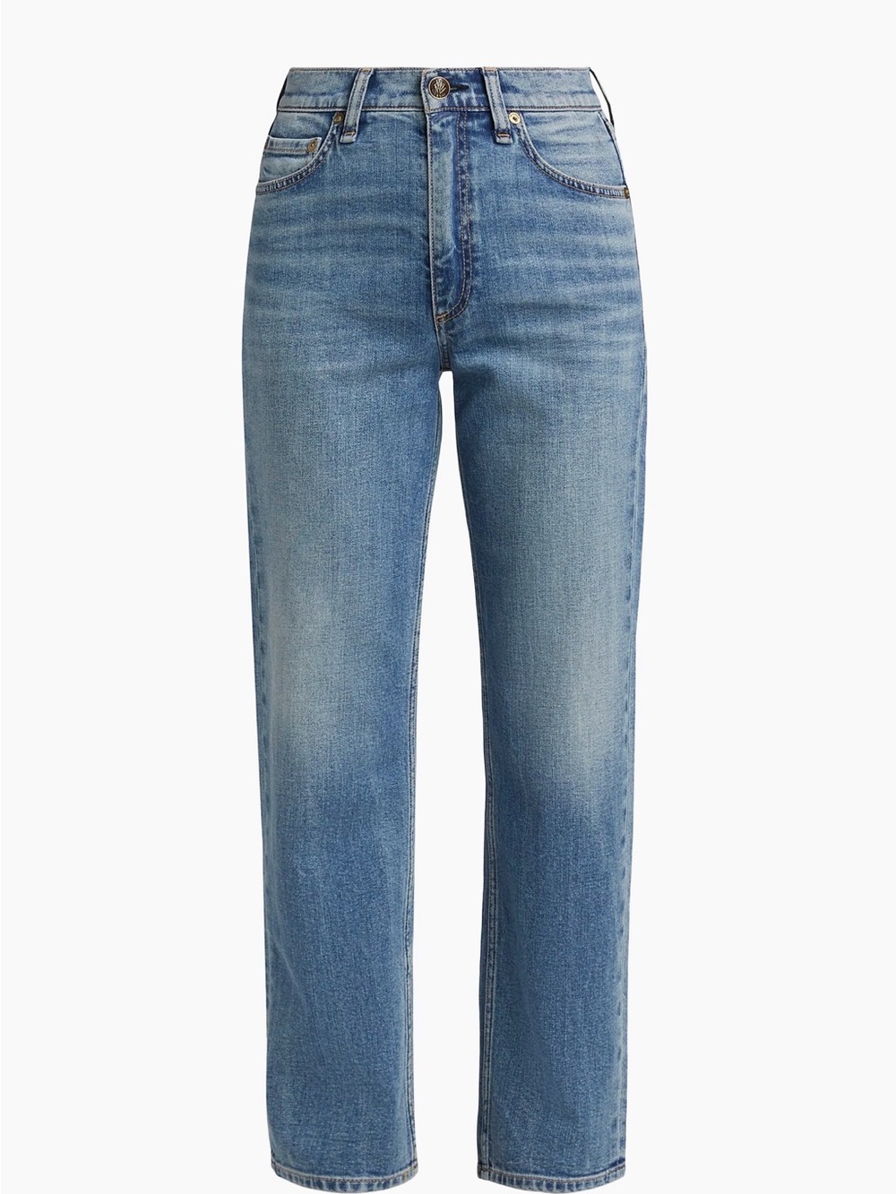 rag & bone Straight Leg Jeans in Light Blue Wash - Picture 1 of 5